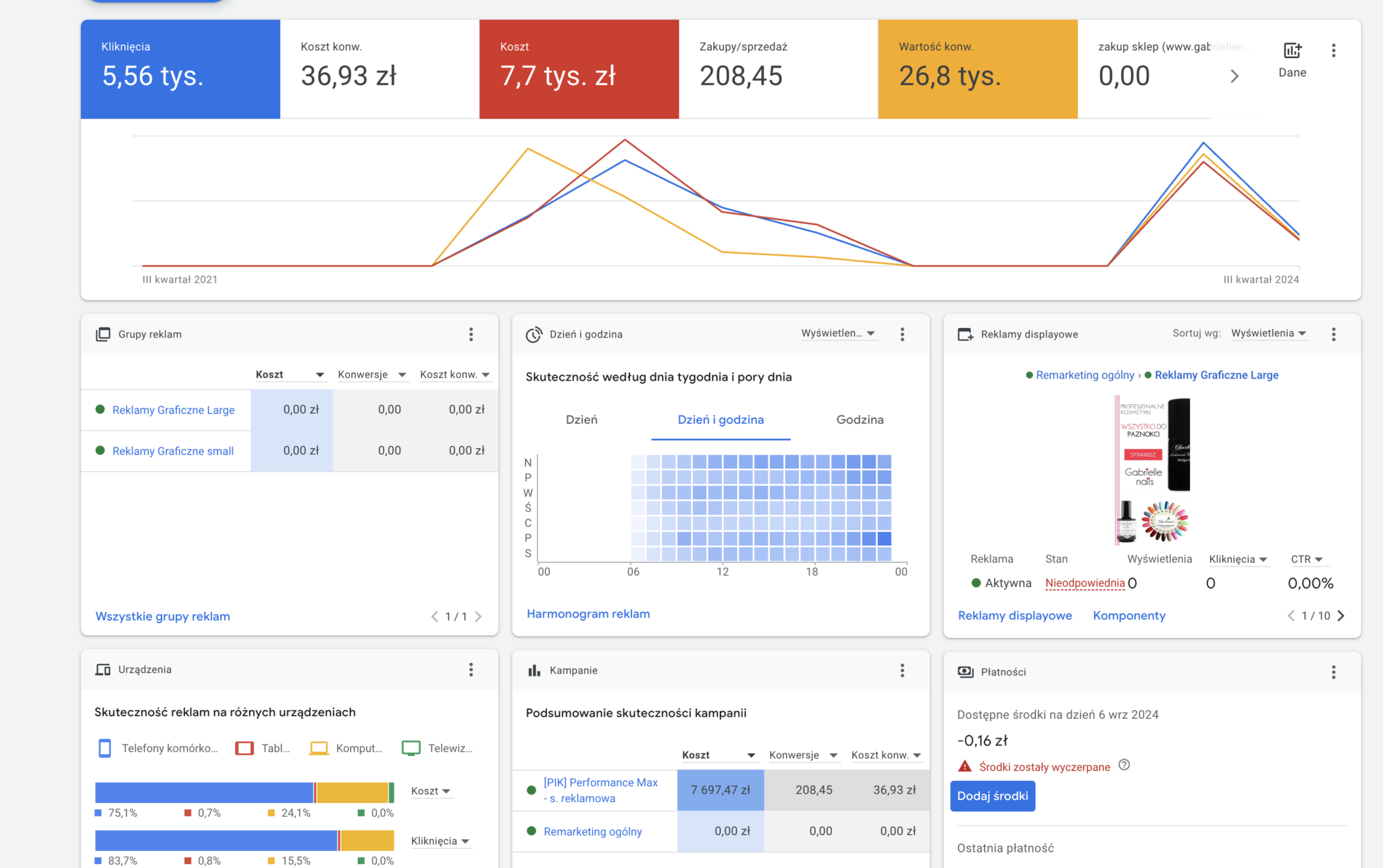 Wyniki Google Ads e-commerce